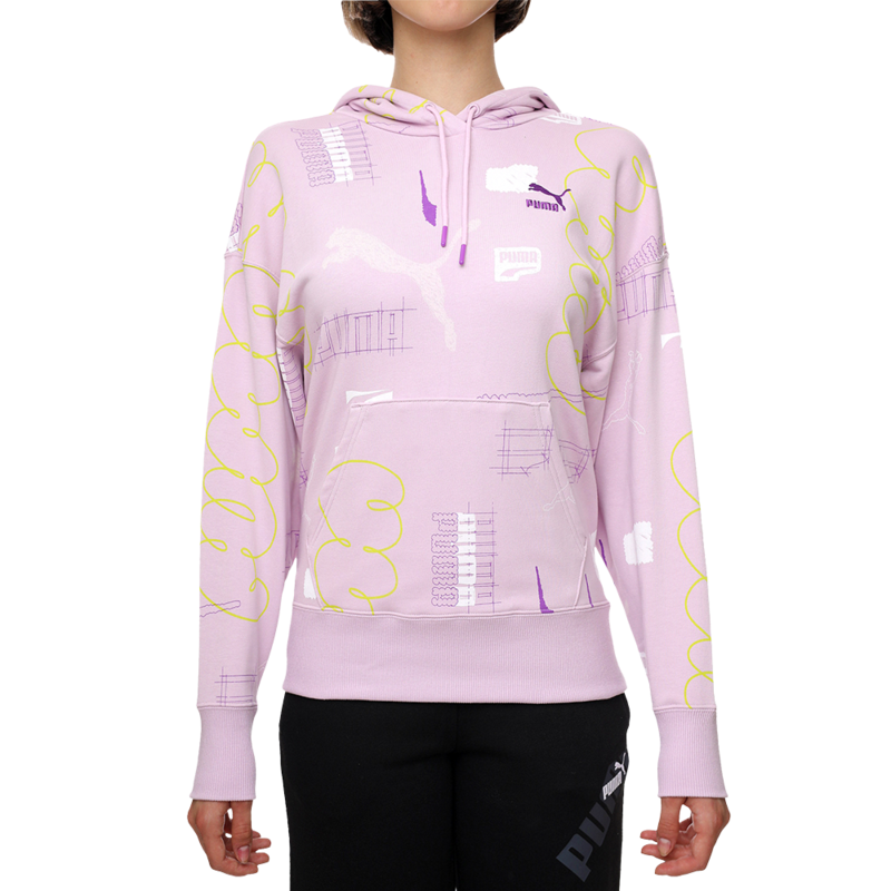 Ženski duks Puma Classics brand love aop hoodie tr