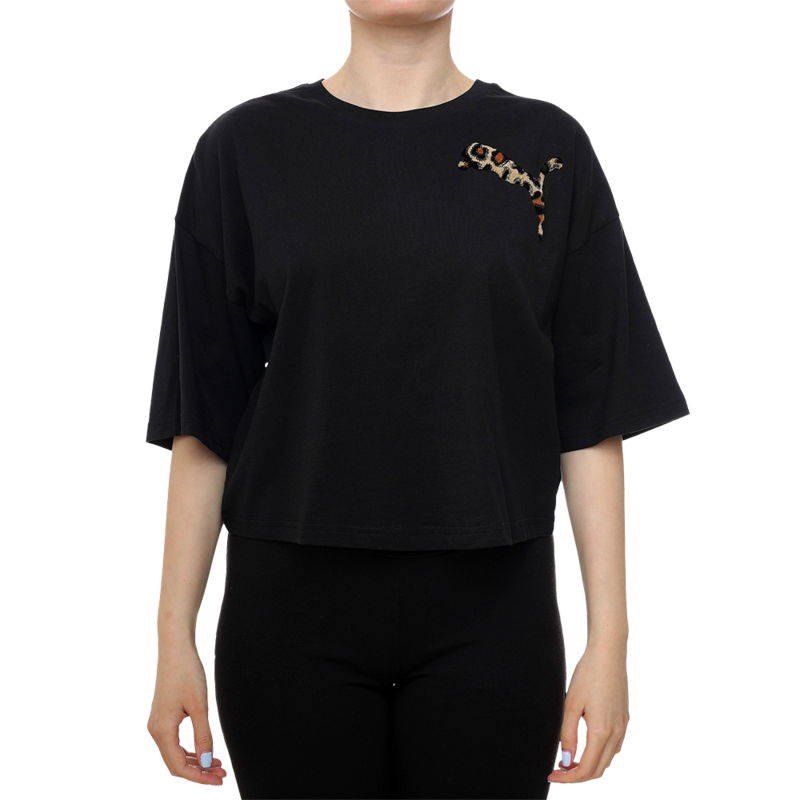 Ženska majica Puma Wardrobe ess leo luxe graphic short tee