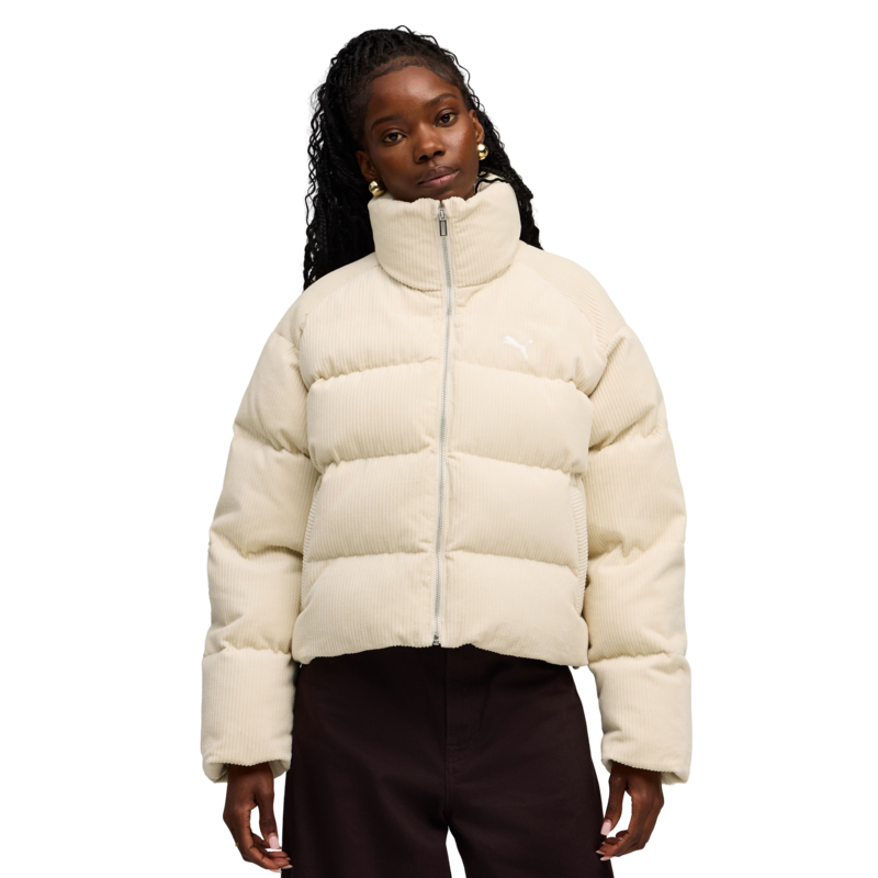 Ženska zimska jakna Puma Wardrobe ess corduroy puffer jacket