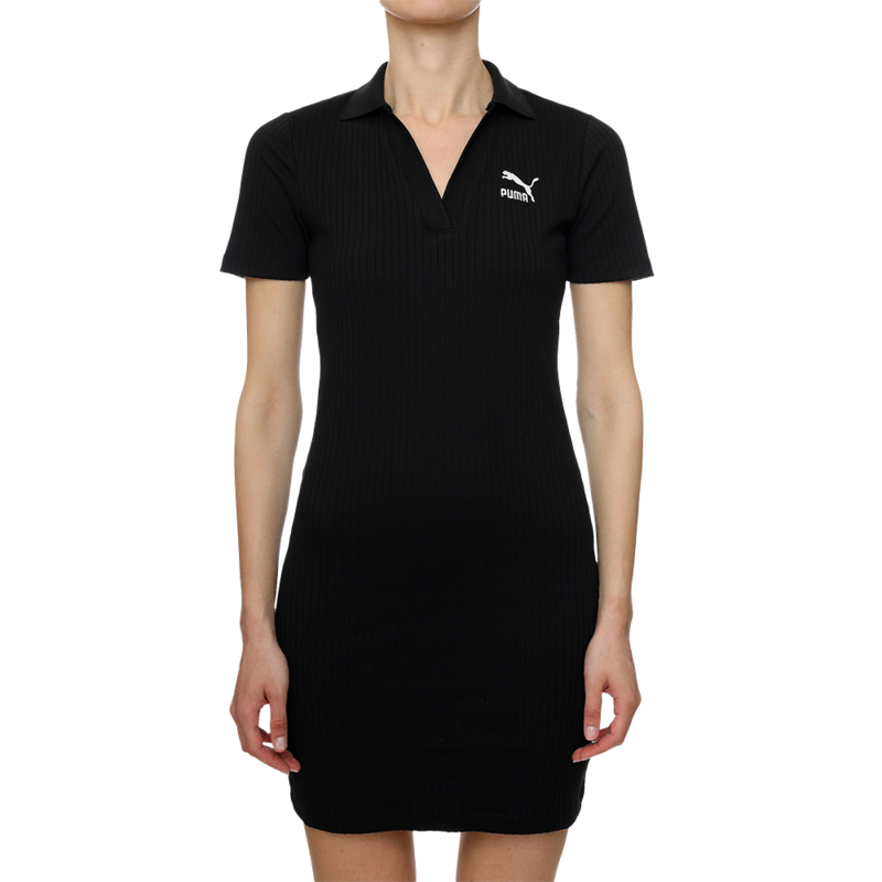 Ženska haljina Puma CLASSICS Ribbed V-Collar Dress