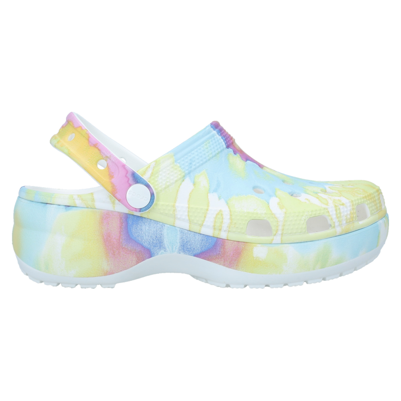 Ženske klompe Crocs CLASSIC PLATFORM TIE DYE GRAPHIC CLOG WEDGE