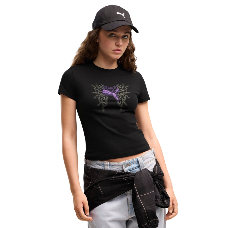 Ženska majica Puma Street glam slim short graphic tee