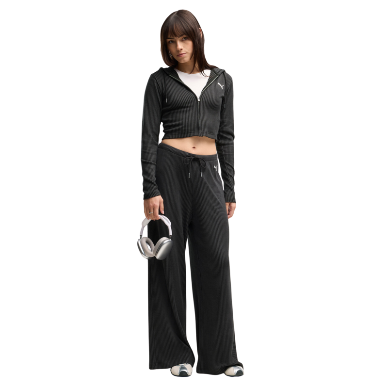 Ženska trenerka donji deo Puma Ess ribbed wide leg soft touch pants op