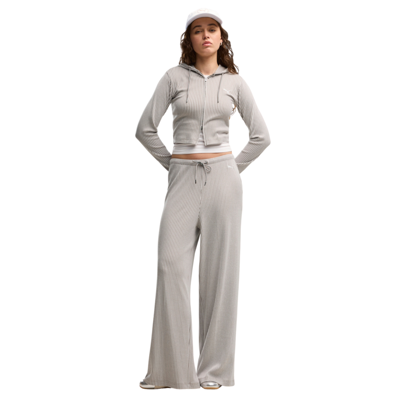 Ženska trenerka donji deo Puma Ess ribbed wide leg soft touch pants op
