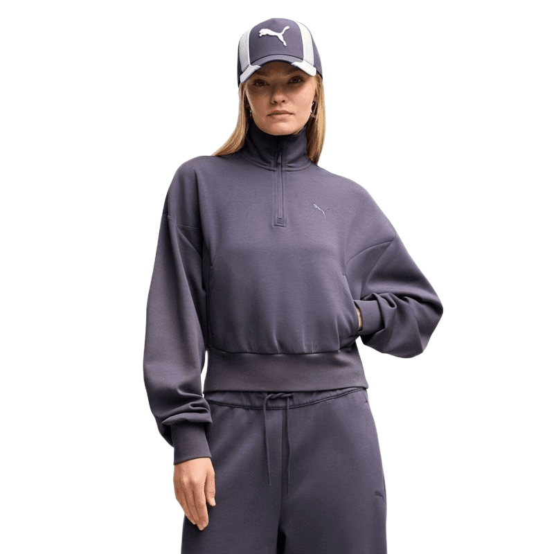 Ženski duks Puma Tech Sense balloon sleeve soft touch half-zip crew dk