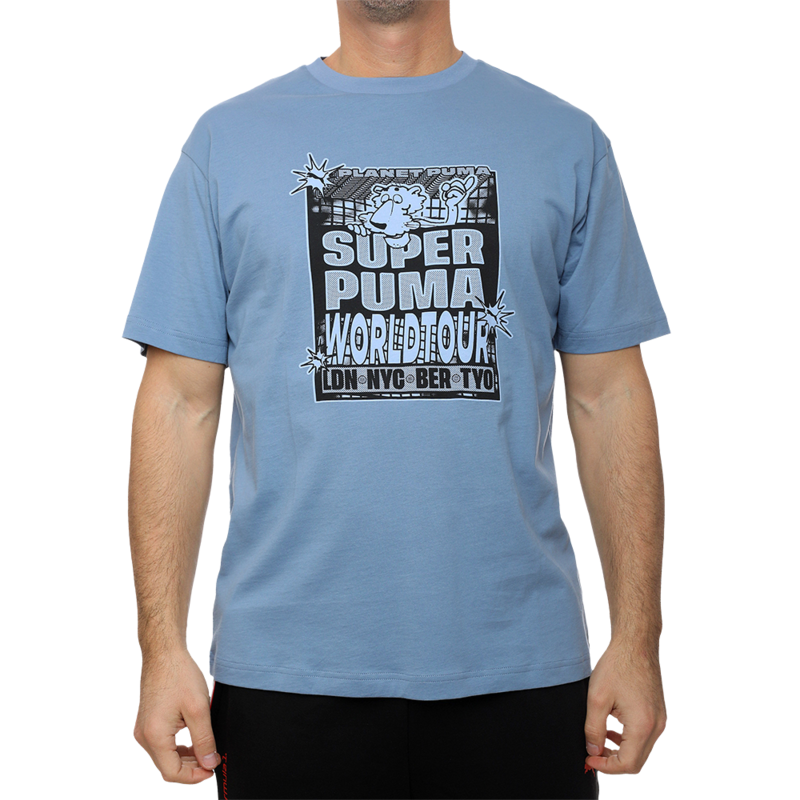Muška majica Puma Graphic super puma world tour relaxed tee