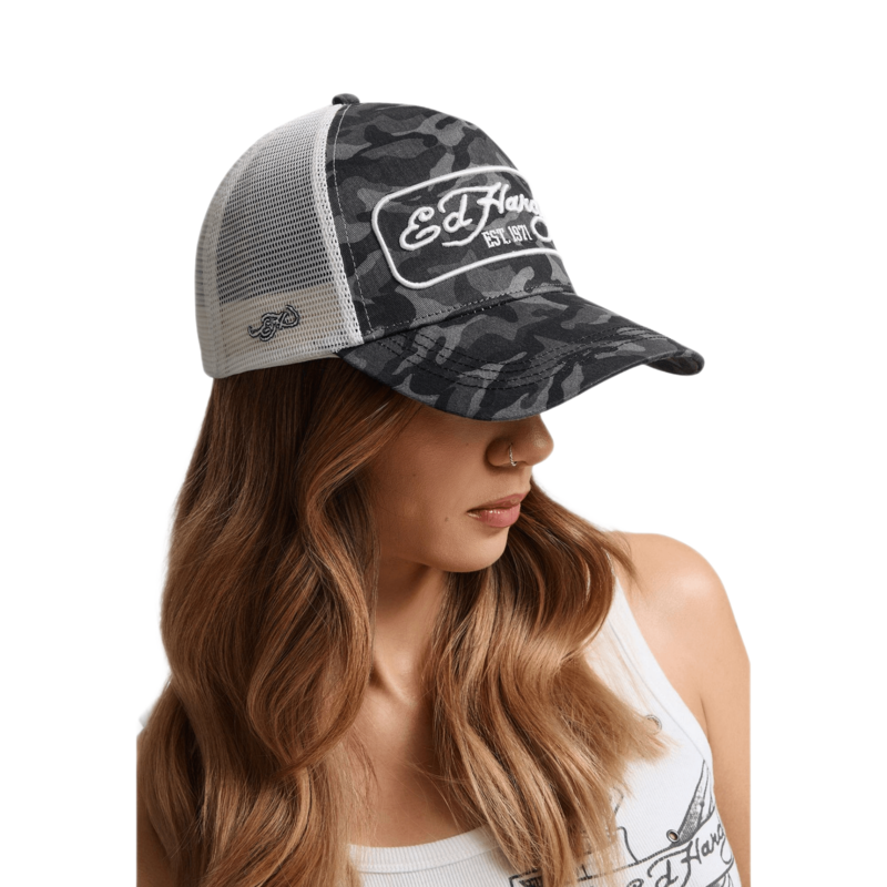 Unisex kačket Ed Hardy 1971 camo 5 panel trucker cap
