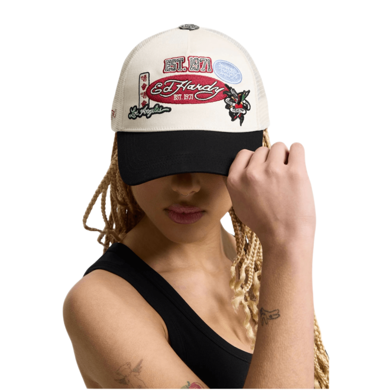 Unisex kačket Ed Hardy est 1971 varsity badge 5 panel trucker