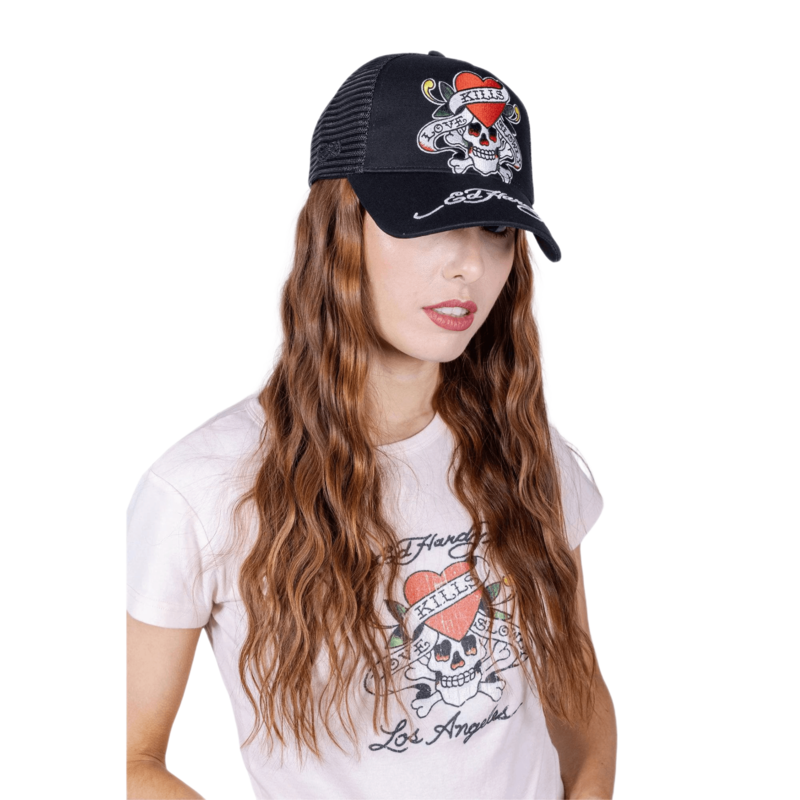 Unisex kačket Ed Hardy love-slowly twill front mesh trucker