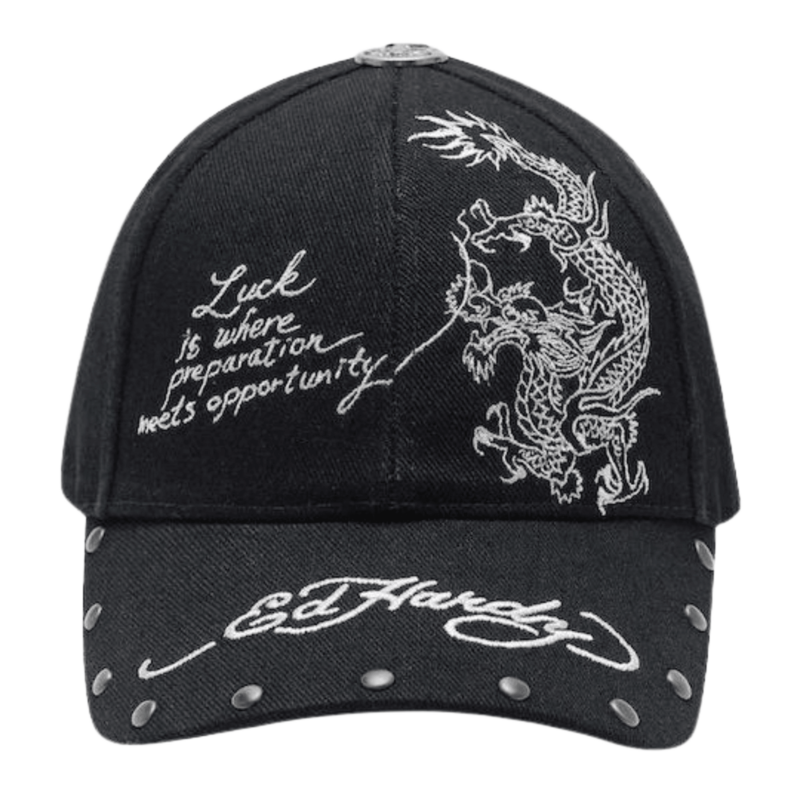 Unisex kačket Ed Hardy lucky dragon 6 panel contrast stitch denim cap