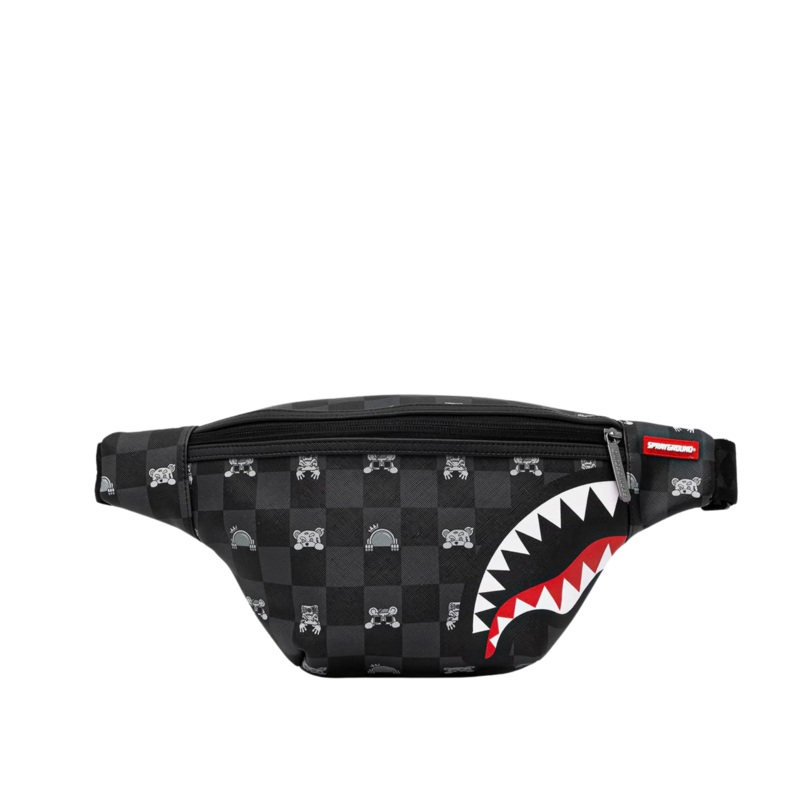 Unisex ranac Sprayground gray peeking character check savvy crossbody