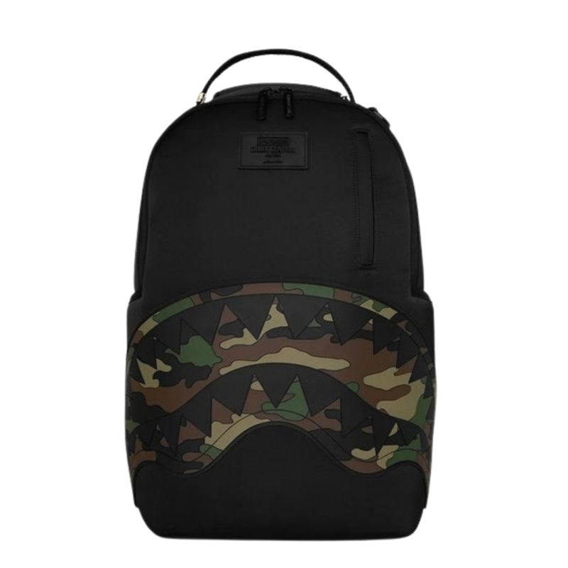 Unisex ranac Sprayground shark central black nylon camo embossed shark backpack