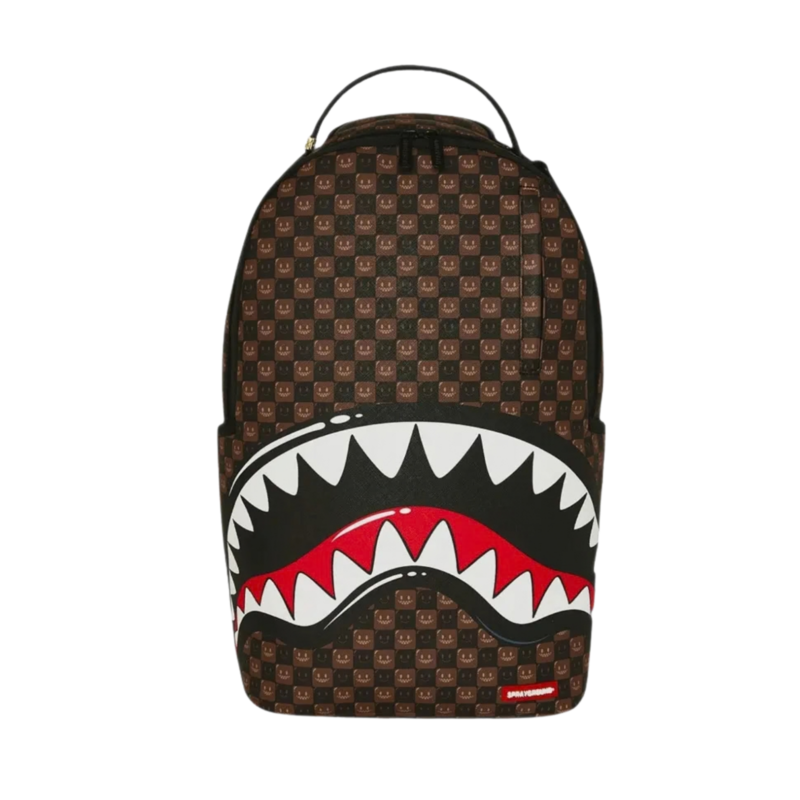 Unisex ranas Sprayground Sharks in Paris wtf Bubble Brown Check Backpack