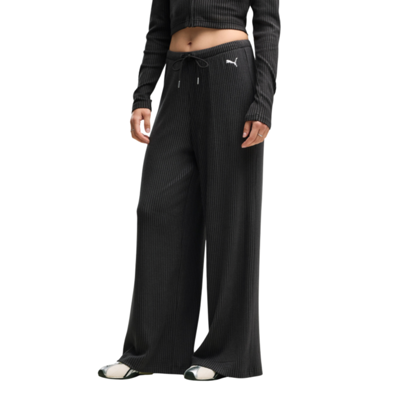Ženska trenerka donji deo Puma Ess ribbed wide leg soft touch pants op
