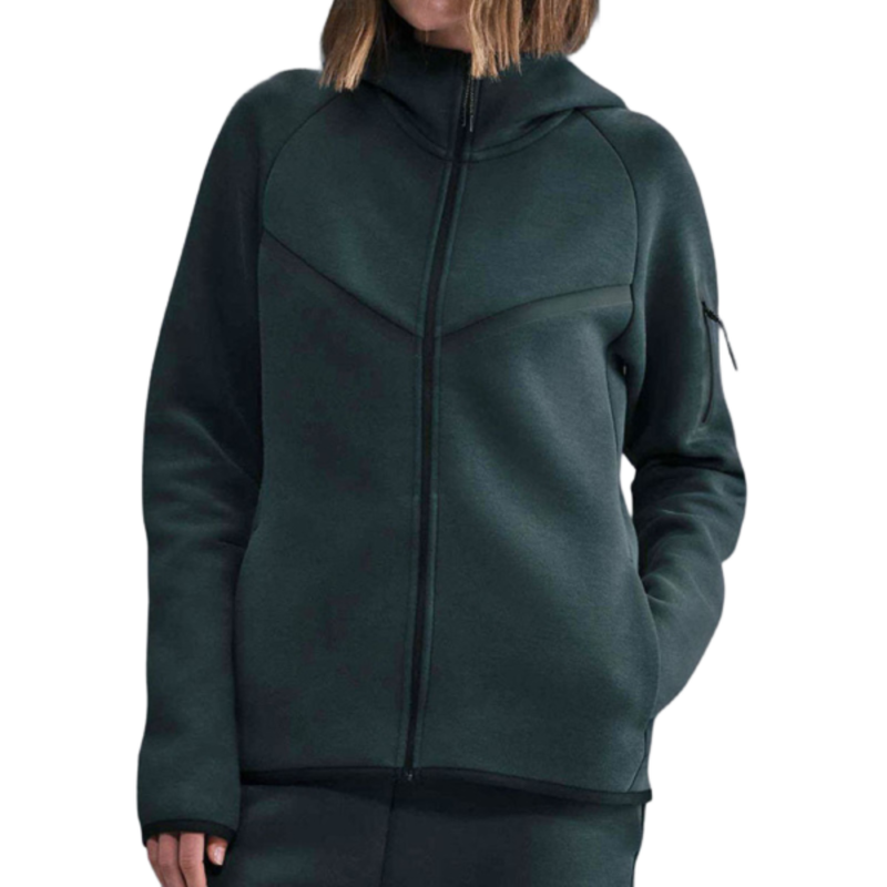 Ženski duks sa zipom i kapuljačom Nike W nsw tch flc wr fz hdy 2