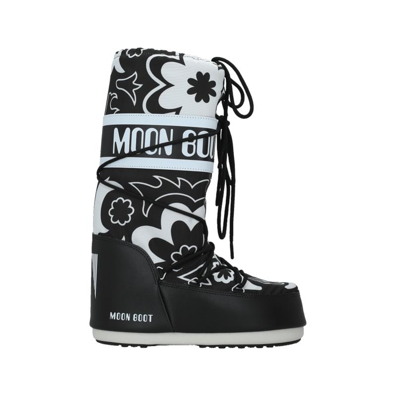 Unisex čizme Moon Boot Icon flower black/white