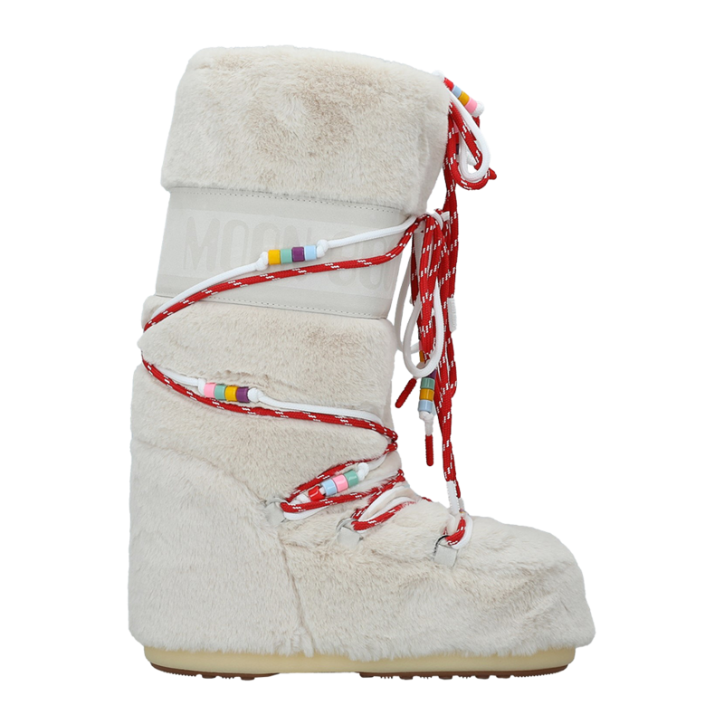 Ženske čizme Moon Boot Icon faux fur bead cream