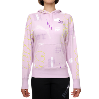 Ženski duks Puma Classics brand love aop hoodie tr