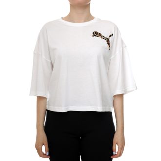 Ženska majica Puma Wardrobe ess leo luxe graphic short tee