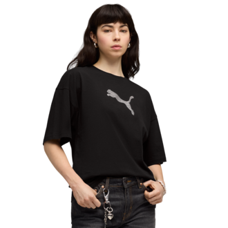 Ženska majica Puma Ess graphics leo luxe bedazzled oversized tee
