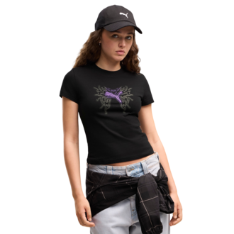 Ženska majica Puma Street glam slim short graphic tee