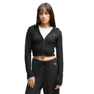 Ženski duks Puma Ess ribbed full-zip soft touch hoodie