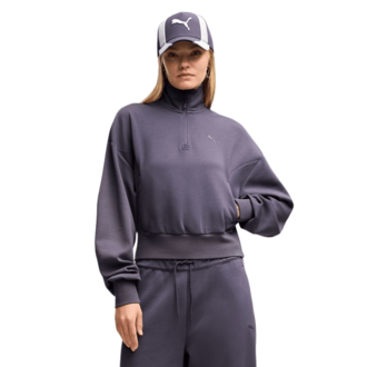 Ženski duks Puma Tech Sense balloon sleeve soft touch half-zip crew dk