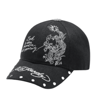 Unisex kačket Ed Hardy lucky dragon 6 panel contrast stitch denim cap