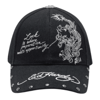Unisex kačket Ed Hardy lucky dragon 6 panel contrast stitch denim cap