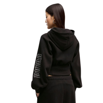 Ženski duks Puma Street glam bedazzled fz balloon sleeve hoodie fl