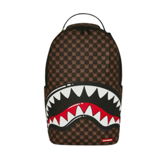 Unisex ranas Sprayground Sharks in Paris wtf Bubble Brown Check Backpack