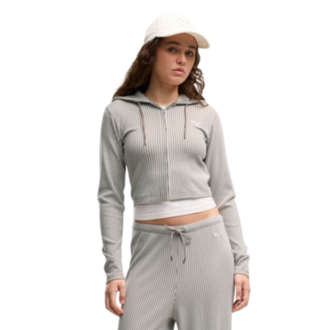 Ženski duks Puma Ess ribbed full-zip soft touch hoodie