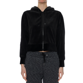 Ženski duks Puma ICONIC T7 VELOUR FULL-ZIP HOODIE