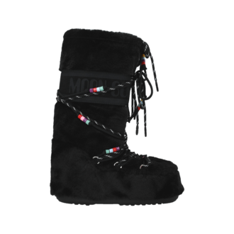 Ženske čizme Moon Boot Icon faux fur bead black
