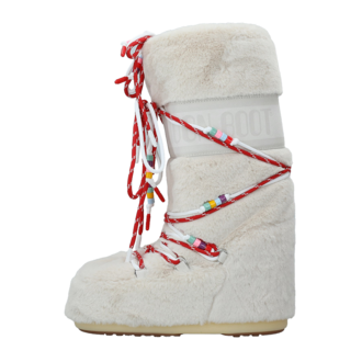 Ženske čizme Moon Boot Icon Faux Fur Bead Cream