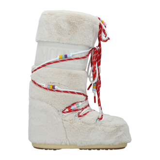 Ženske čizme Moon Boot Icon Faux Fur Bead Cream